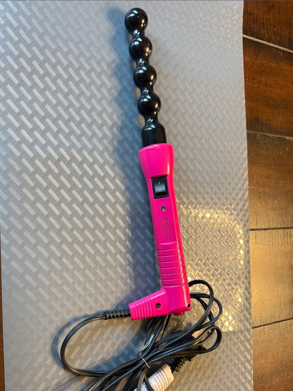 Bella Beauty Pink Beaded Curling Iron Wand for Women